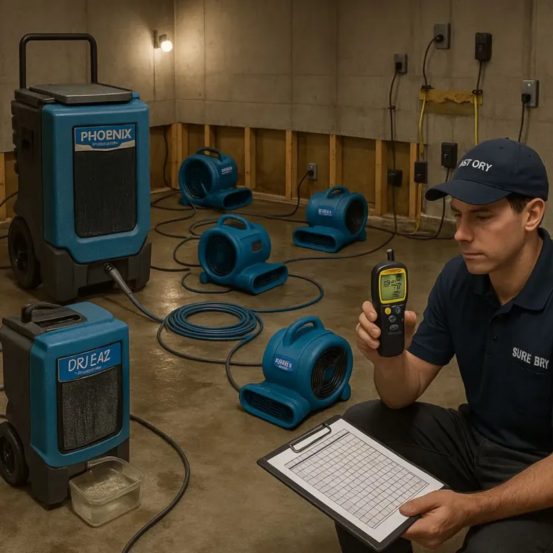 Structural Drying and Dehumidification process in Beechwood, MI